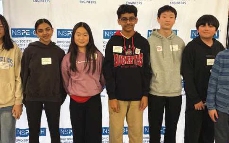 From left: DingZi Hong, Anvita Sista, Sherry Mao, Abhiram Kancharla, Jaden Kim, David Liao and Eric Liu.