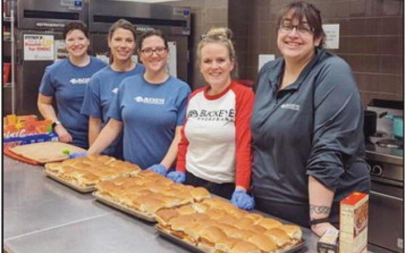 Buckeye employees preparing dinner for families staying at Ronald McDonald House.