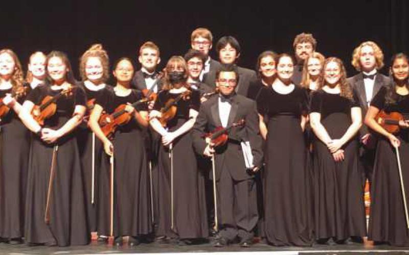 The Perrysburg High School Orchestra students who were chosen to participate in the District 1 Honors Festival in January.