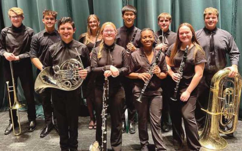 The Perrysburg High School Band members who were selected for the OMEA District 1 Honors Performance.