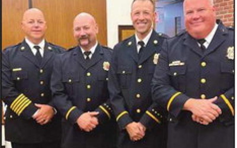 From left, Chief McCullough with Lieutenants Justin Lynch, Jason Kessler and Aaron Harwell.