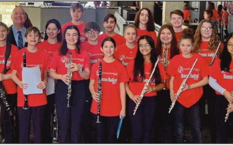PJHS students who participated in the District Honors Band.