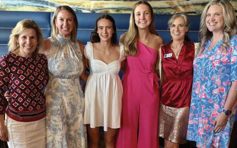 From left: Dr. Marcia Latta, first vice president; Sally Culling, president; Laura Valette; Aubrey Johnson; Tiffany Densic, second vice president, and Dr. Megan Costello, treasurer.