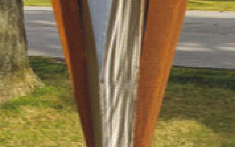 “Odyssey” by Bryant and Sharon Tubbs is part of the Perrysburg Sculpture Walk at Woodlands Park.