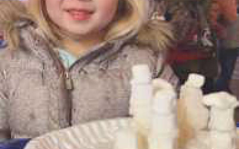 2026 Winterfest, McKinley Bonis with her sugar cube sculpture.