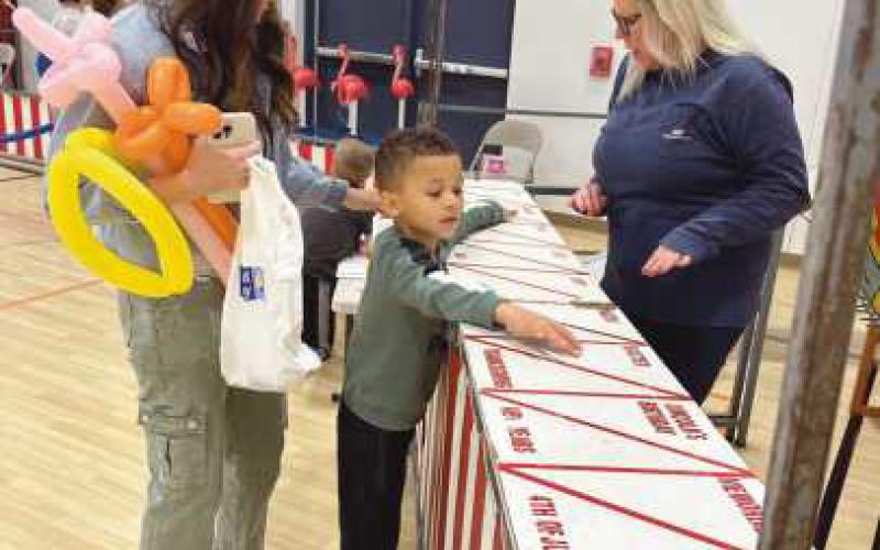 A child enjoys one of the 15 carnival games.
