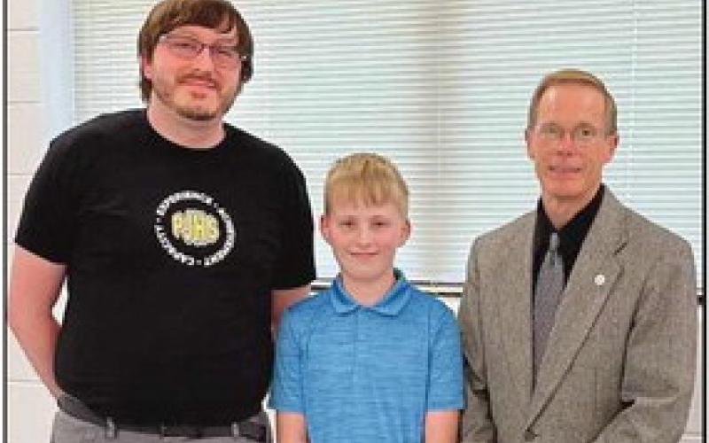 Isaiah Lake, a PJHS seventh grader, was recognized for his achievements in science fair competitions.