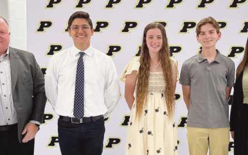 From left: Board Vice President Eric Benington, Vijay Gupta, Kalista McPherson, William Hollenbeck and Orchestra Director Abigail Miles. Not Pictured: Nithya Rajan and Jacob Xiao.
