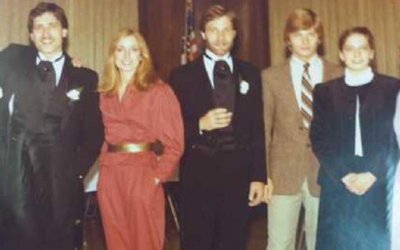 The Hostetler family in 1981 at Dan’s wedding, from left: Dave, Dan, Susan, Dean, Dirk, Sally and Laurie.