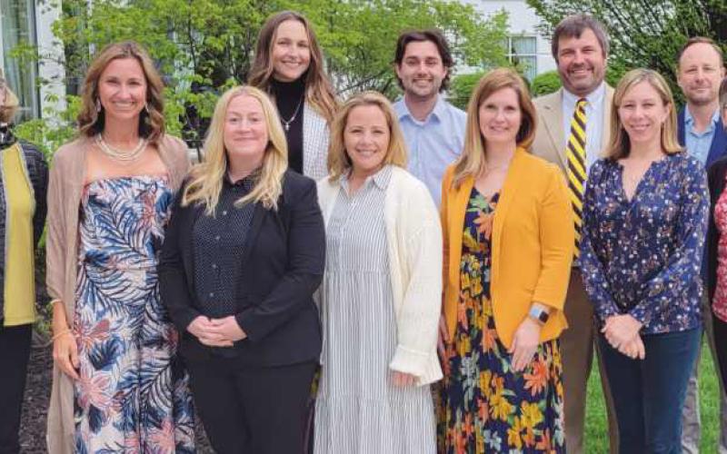 PSF 2024-2025 board, from left, back row: Susan Nelson, Stacy Archambeau Geissler, Allex Brown Skotynsky, Drew Paule, Jeff Abke and Chris Sipe. Front row: Kelly Rose Hirsh, Laura Hafner, Amy Luck, Kristin Kaiser and Lisa Robinson Nunn. Not pictured: Chris Bacon, Janel Haas, Tom Hosler, Amanda Barker Graven, Robin Smith Laird, Mindy McCarthy and Kati McDougle.