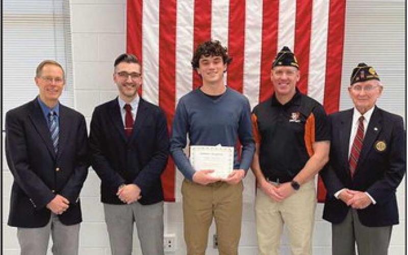 American Legion recognizes PHS student for Americanism and Government Test program score