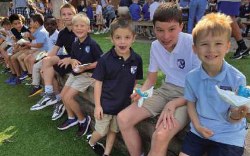 Saint Rose Catholic School celebrated the start of the school year with the Feast of Saint Rose of Lima. Monsignor Singler challenged students to demonstrate the kindness, compassion and faith that Saint Rose of Lima placed at the center of her life. The schools parents club treated the students to donuts as they got to know their school friends.
