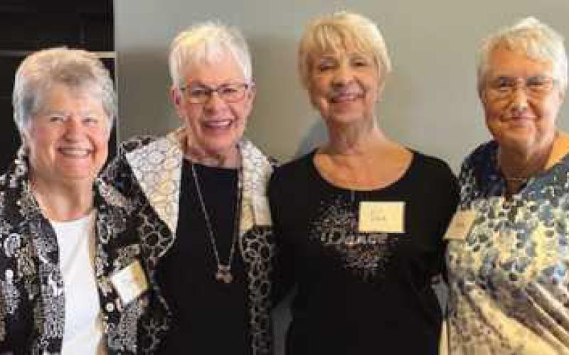 The officers for next year’s New Century Club, left to right: Dee Kroger, secretary; Ricki Rudey, vice president; Sue Stevenson, treasurer; Kathy Helmick, president.