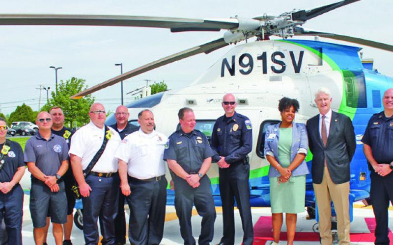 Law enforcement and first responders from Perrysburg, Wood County and the surrounding area join with officials from Mercy Hospital Perrysburg to remind residents of the importance of buckling up, whether as a driver or passenger.
