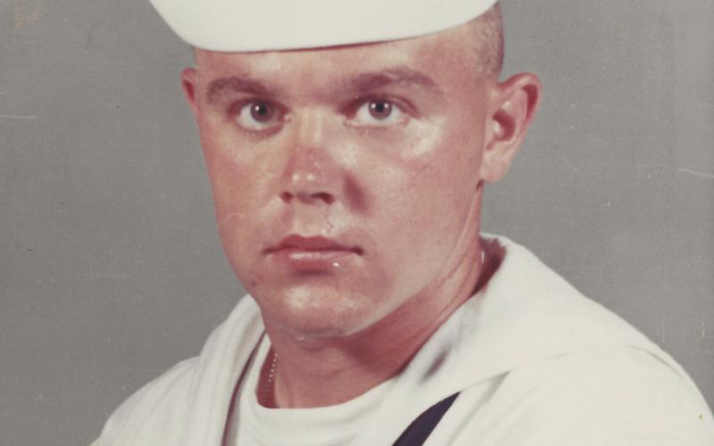 “The U.S. Navy didn’t have much to work with at first,” Mandell said, laughing. Pictured above, Boot Camp Great Lakes, Illinois, 1966.