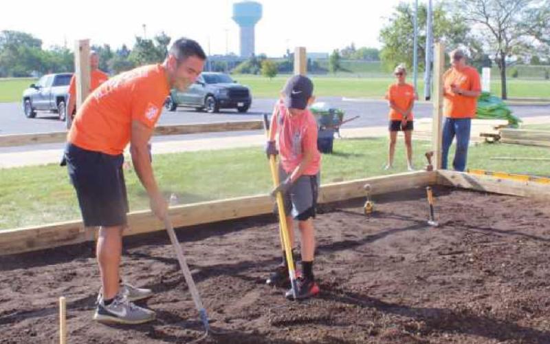Home Depot builds a garden for Fort Meigs Elementary students