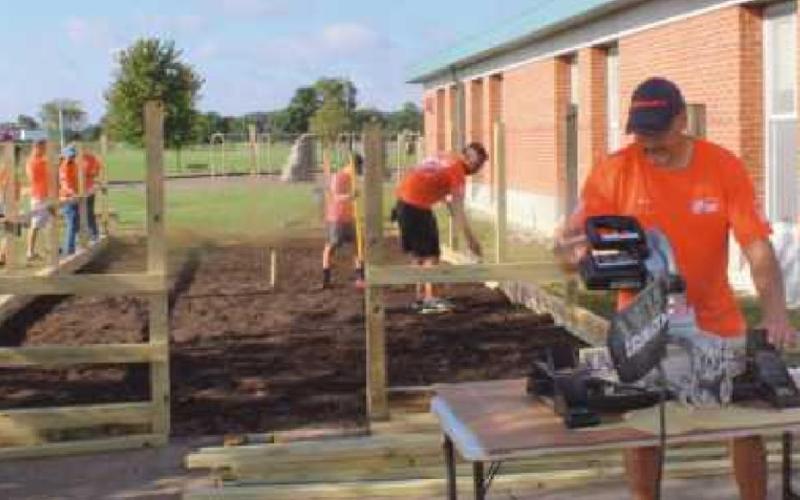 Home Depot builds a garden for Fort Meigs Elementary students