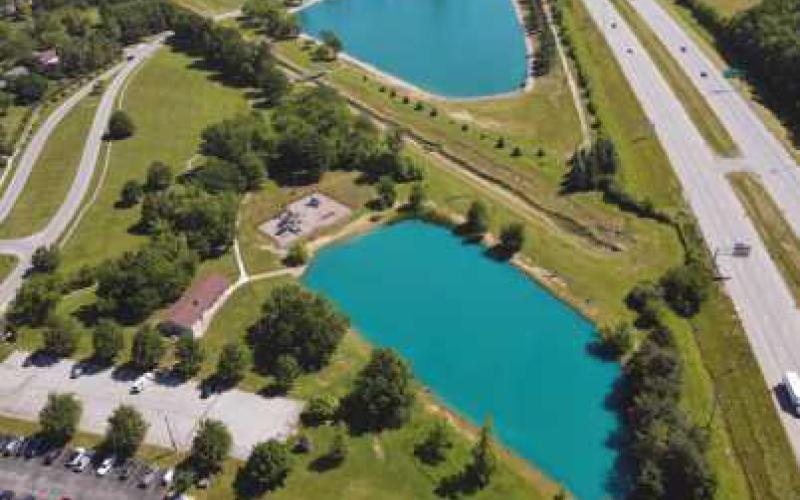 Three Meadows Park and pond provides recreational space for the community