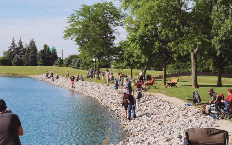Three Meadows Park and pond provides recreational space for the community