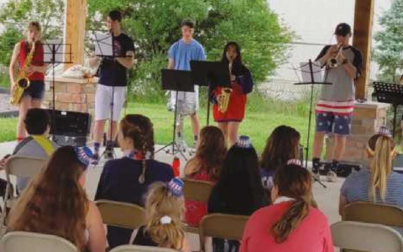 The band, from left: Ashley Murray, Noah Palicki, Josh Boyers, Faith Obaob, Chase Mackiewicz, Owen Laib and Alex Murray.