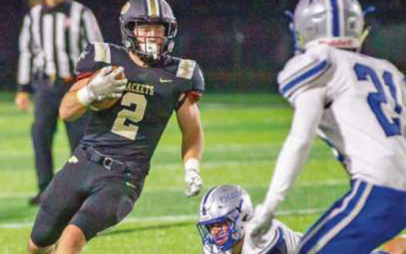 Runningback Connor Walendzak spent much of the night attempting to thwart Olentangy’s defensive line.
