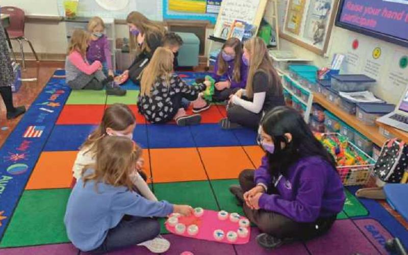 Seniors in Penta’s dental assistant program presented a program on oral hygiene to Toth Elementary School students with activities that illustrated the importance of brushing and flossing teeth regularly.