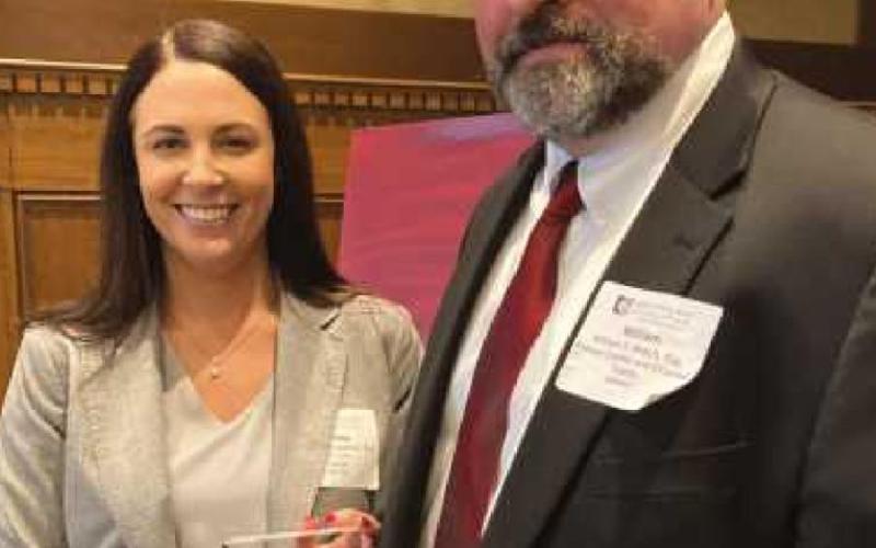Marissa Fitzpatrick pictured with William Beach, who nominated her for the award.