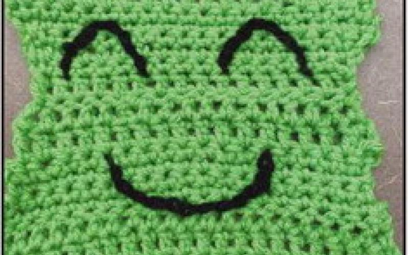 February Square of the Month, created by Lijia Wei after one crochet lesson.