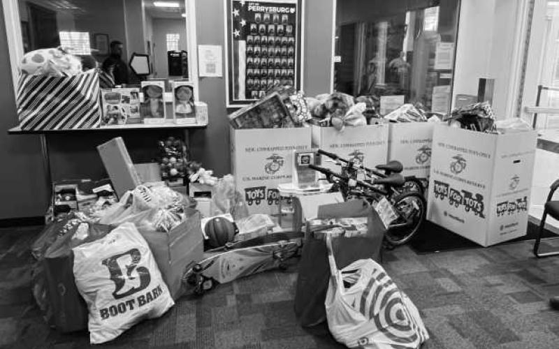 The Perrysburg Police Division would like to thank everyone who donated to the annual Marine Corps Reserve’s Toys for Tots drive. The donations received filled five boxes this year, along with two bicycles. This is the third year that Perrysburg Police has participated as a drop-off site. The fire division on Fort Meigs Road was added as a drop-off location this year.