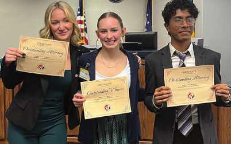 Left to right, Allison Harrold, Camryn Bruderly and Avnish Shendge.