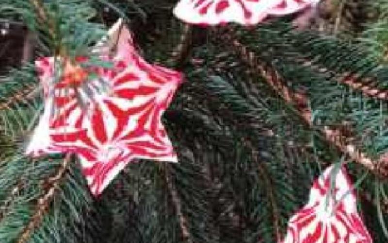 Melted peppermint ornaments