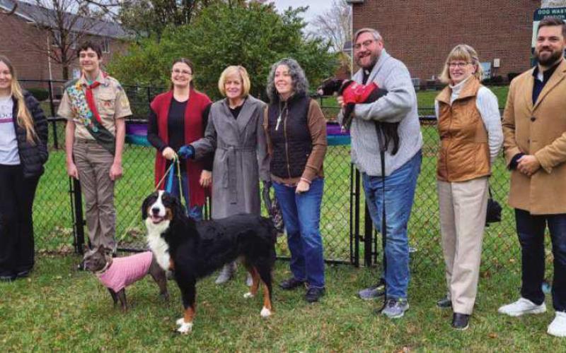 Pictured left to right: Kayla Evanoff, the Cocoon’s shelter manager; Zachary Clement, Eagle Scout; Kathy Mull, the Cocoon’s executive director; Mary Beth Gilts, member of First Presbyterian Church of Perrysburg; Pastor Katie Rivera-Torrea, First Presbyterian of Perrysburg; Pastor Jeff Schooley, First Presbyterian of Bowling Green; Susan Nelson, vice chair of the Perrysburg Rotary Community Foundation; and Justin Henck, president elect of the Bowling Green Rotary Club.