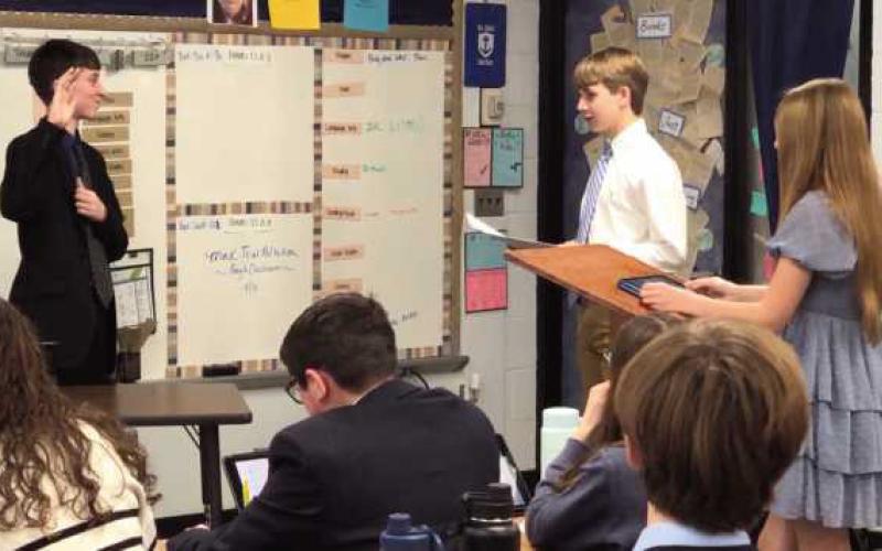 St. Rose students hold mock trial