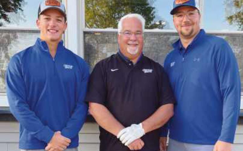 Sam Sutter, Marty Sutter and Luke Sutter took part in the scholarship golf outing.