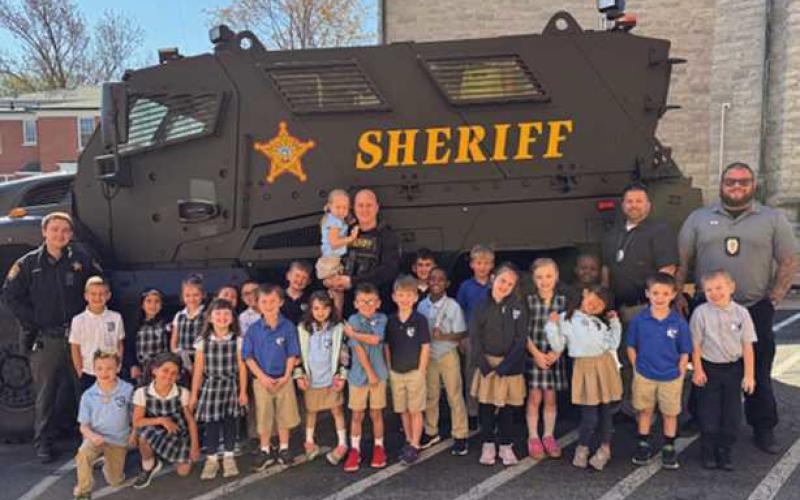 The Wood County Sheriff's SWAT truck and SWAT officers recently visited the Saint Rose kindergarten. Students learned about law enforcement and were able to tour the inside of the SWAT truck.