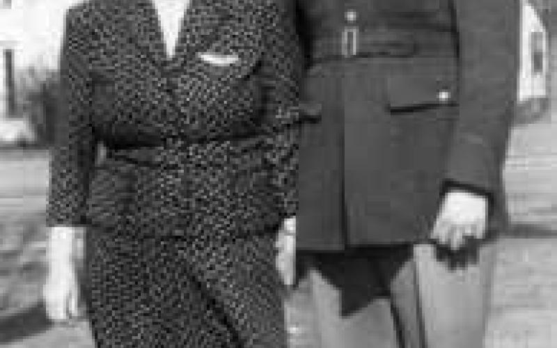 This photo of Williams and his mother, Lillian, was taken while he was on leave in front of their Perrysburg home at 322 East Indiana Avenue.