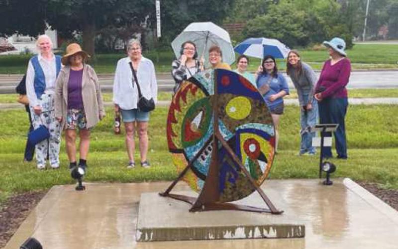 Library patrons tour Perrysburg Sculpture Walk
