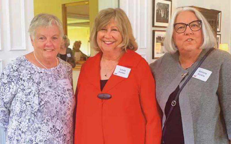 From left, Perrysburg residents and members Pat Todak and Linda Justen, with fellow member Kris Kunkle at the luncheon.
