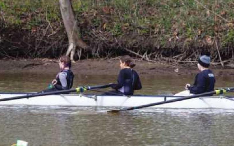 Womens JV4–Coxswain Keith Ohanian, Lexi Axe, Grace Navarette, Maggie Pummill and Anna Harbauer.