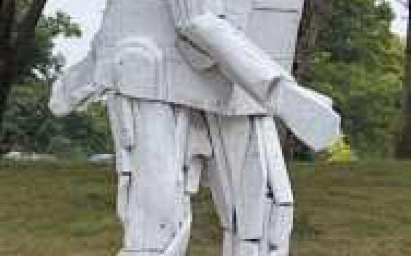 “Hurrying Home” by Charles Brouwer earned Second Place honors at the Perrysburg Sculpture Walk at Woodlands Park.