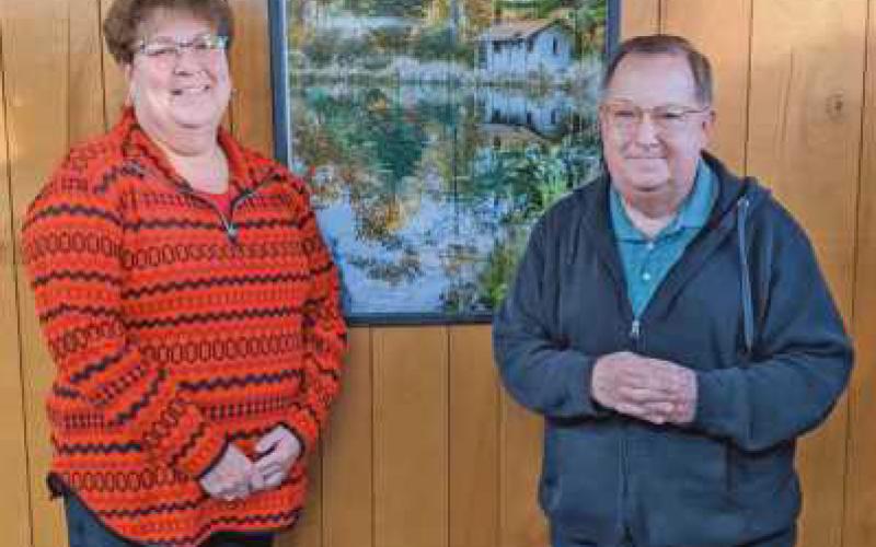 Denny Parish with Sandy Wiechman, chairman of the park board.