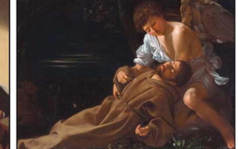 “The Cardsharps,” left, and “Saint Francis of Assisi in Ecstasy” are two oil on canvas pieces by Michelangelo Merisi Caravaggio, an Italian artist, that will be on display at an upcoming exhibition at the TMA.
