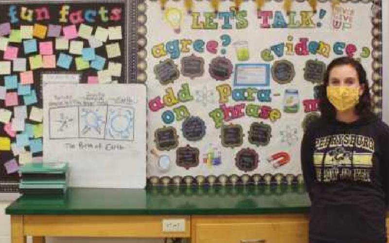 “We hardly ever read textbooks. I use a Socratic questioning technique,” said Corinne Roach. “It’s a great way for students to take ownership of learning.”