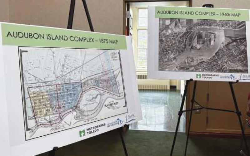 Metroparks Toledo displays plans for Audubon Islands. Construction is expected to start in early 2024.
