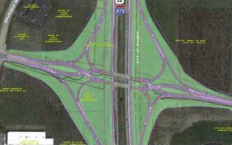Above is a rendering of the new divergent diamond interchange on U.S. Route 20A.