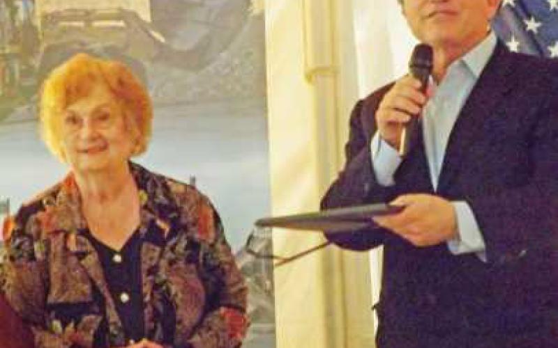 Judy Justus and Doug Brinkley at a Perrysburg Area Historic Museum lecture.