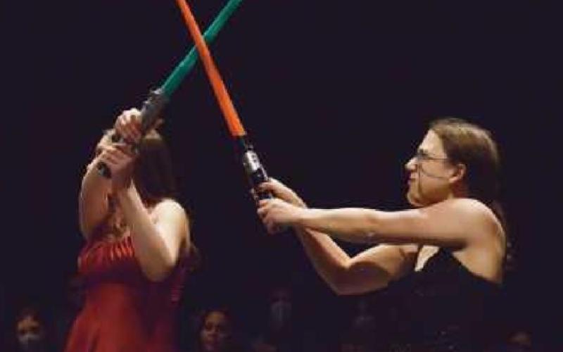 PHS students in a scene from “Space Princess Wars.”