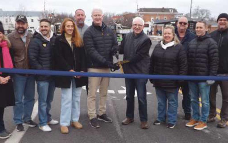 Ribbon cutting for Phase One of the Downtown Revitalization Project. Photo credit to Richard Baranowski, Way Library.