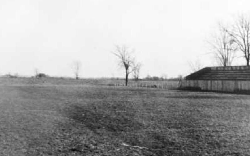 Not much more than a cow pasture, the PHS football field, 1930; looking south toward Grassy Creek.