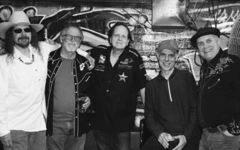 Band members are, from left: Rick Gerbeck, Mike Malone, Randy Monk, Dave Athanas, and Dave Cubbedge.